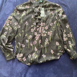 Lauren Ralph Lauren Mockneck Floral Blouse - 12